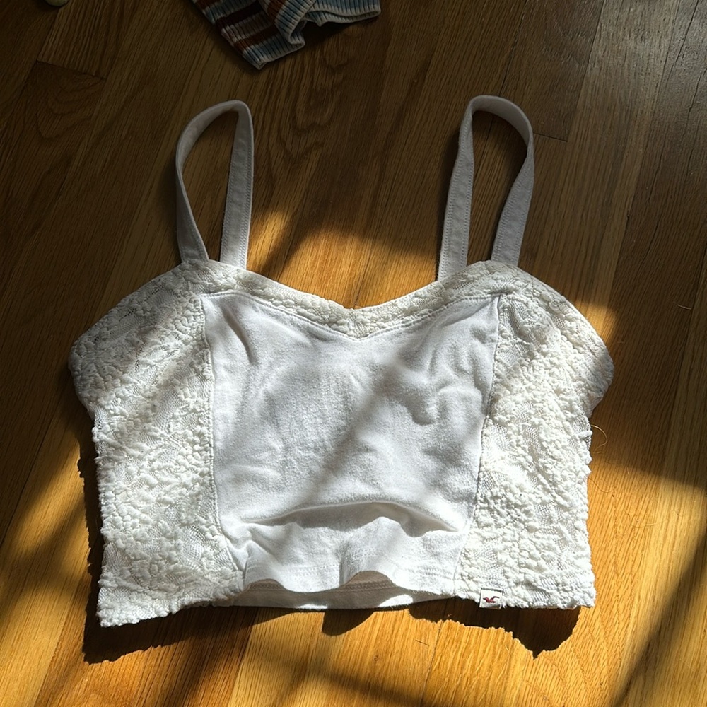 white cropped tank